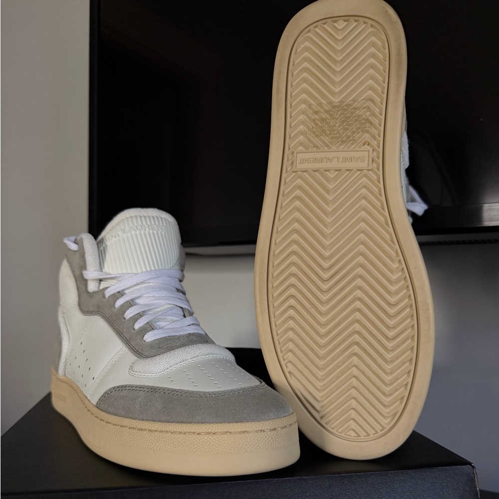 Saint Laurent SL/80 White and Gray Sneakers